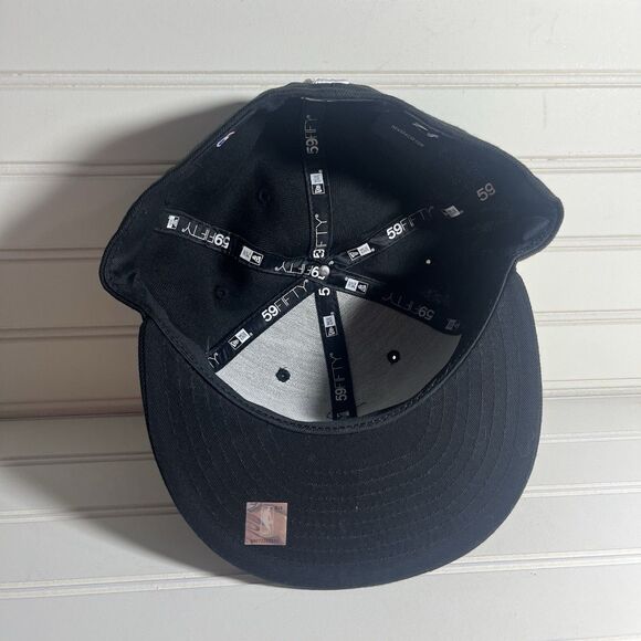 Chicago Bulls New Era 59 Fifty Black Fitted Hat Cap Size 7 5/8 Embroidered Logo - Picture 6 of 8